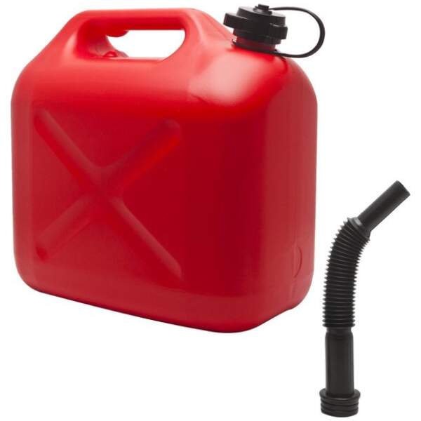 Afbeelding van Brandstof Jerrycan Benzine of Diesel - 5L met tuit - Rood - 5 Liter - 260 x 135 x 250 mm - 238f 6530 4cec
