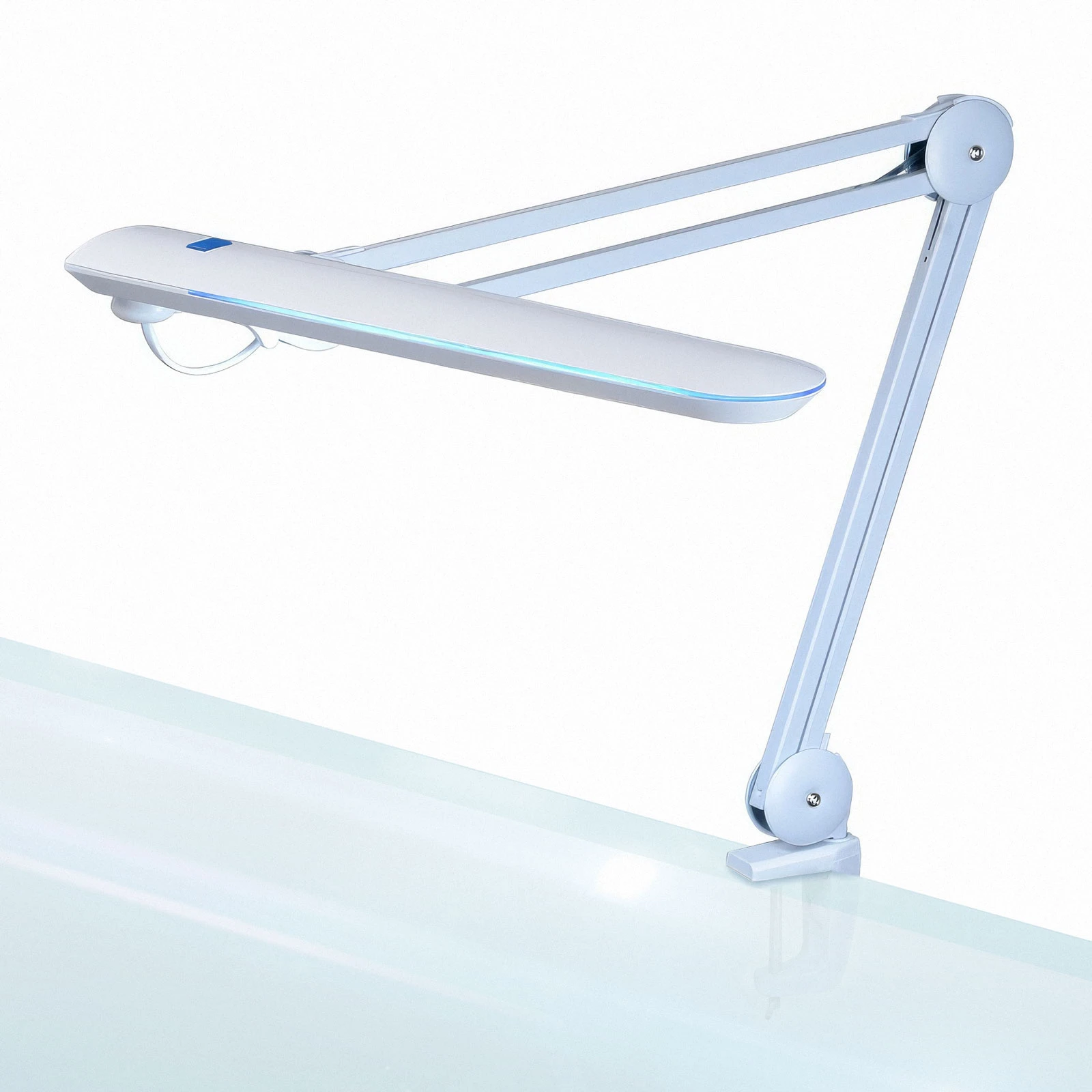 Afbeelding van Handy - Bureaulamp met Tafelklem - Bureau Verlichting - Op Netstroom - Grote Dimbare LED unit - Loeplamp -