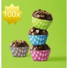 Afbeelding van Muffin Bakvormen / Muffinvorm Cupcake Papier Vormpjes - 100 Stuks - Gekleurd / Geblokt - 2781 7984 427f a30d