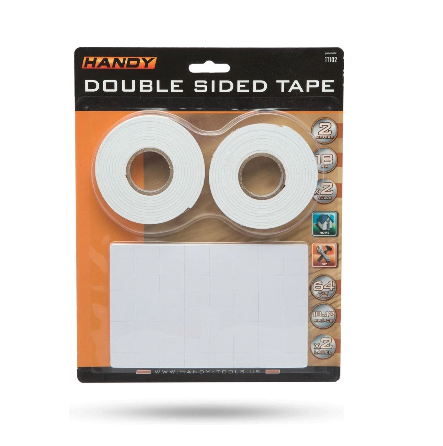Afbeelding van Handy Dubbelzijdig Plakband - Foam Tape - Tape Extra Sterk - Montagetape 130-Delig - Rechthoekige plakkers