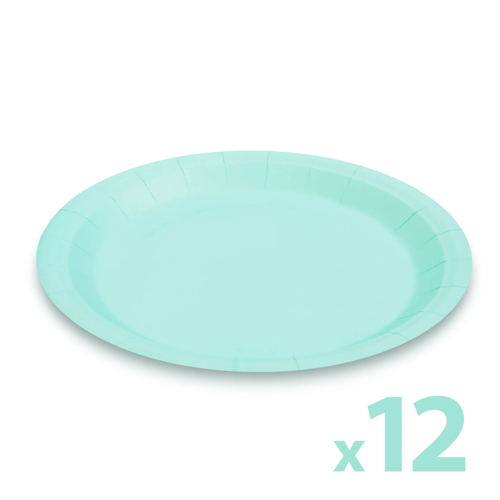 Afbeelding van Kartonnen Bordjes Blauw 23cm 12 stuks - Wegwerp borden - Feest/Verjaardag/BBQ borden / Gebak Bordjes -