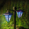 Afbeelding van Garden of Eden - Dubbele Landelijke Tuinlantaarn LED Solar op Prikspot - 137cm Hoog - Tuinverlichting /
