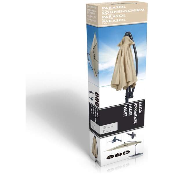 Afbeelding van Lifetime Garden Zweefparasol met Voet - Zwevende Parasol Kantelbaar - ⌀300 x 300 cm - Balkonparasol met