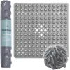Afbeelding van HSXL - Antislipmat - 53x53CM - Incl. Netspons - Antislip Douchemat Grijs met Zuignappen – Anti Slip Douche