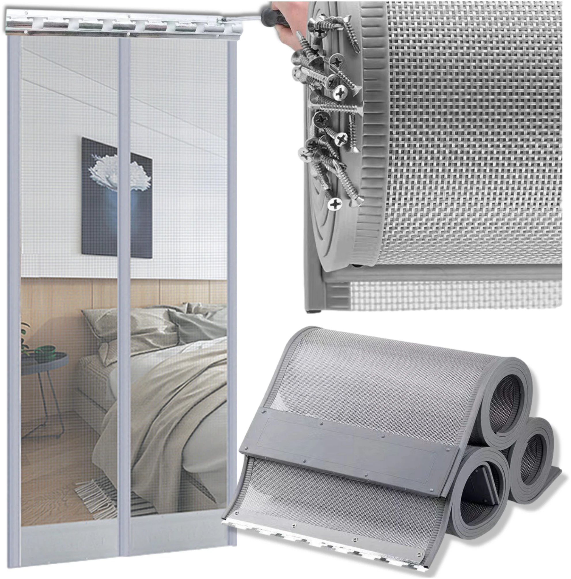 Afbeelding van HSXL - Vliegengordijn voor Deur - Hordeuren - 100x230 cm - Hoge Kwaliteit - 2 Laags Rubberen Lamellenhor -