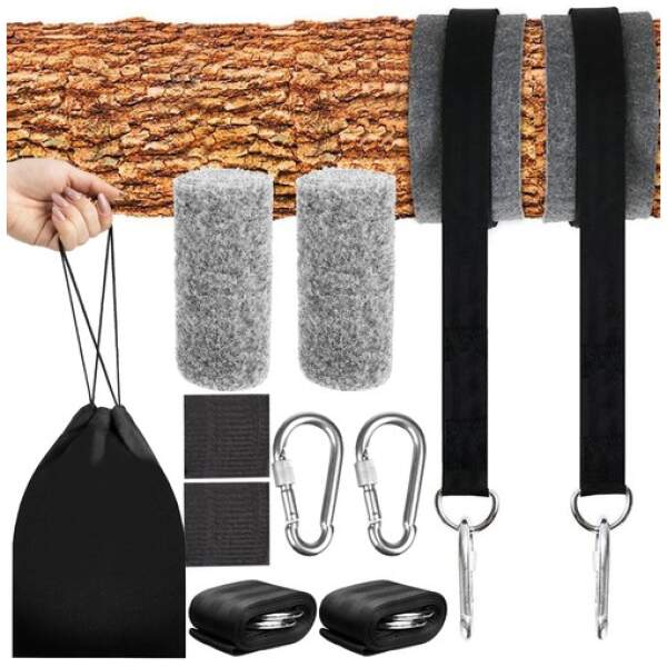 Afbeelding van Trizand® Bevestigingsset voor Hangmat of Schommel - Met vereiste Beschermband en Opbergtasje - 150cm -