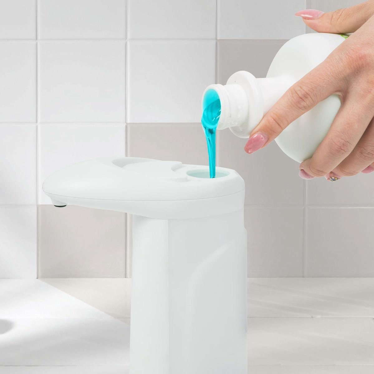 Afbeelding van Vog&Arths - Automatische Zeepdispenser met Sensor - Zeeppompje - Wit - Automatische Zeep pomp - 350ML -