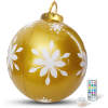 Afbeelding van Kerstverlichting Buiten op Batterijen - Opblaasbare Reuze Kerstbal Verlicht 60 cm - Goud/Wit - RGB kleuren +