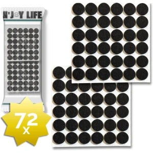 Afbeelding van 72x N'JOY LIFE Premium Viltjes Stoelpoten - Zwart - Zelfklevend Anti Kras Meubelvilt voor Meubels - 72