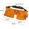Afbeelding van Gereedschapsriem Leer - 11 vaks - Gereedschapsgordel - ToolPack - Gereedschapsschort - Spijkerschort Dubbel -
