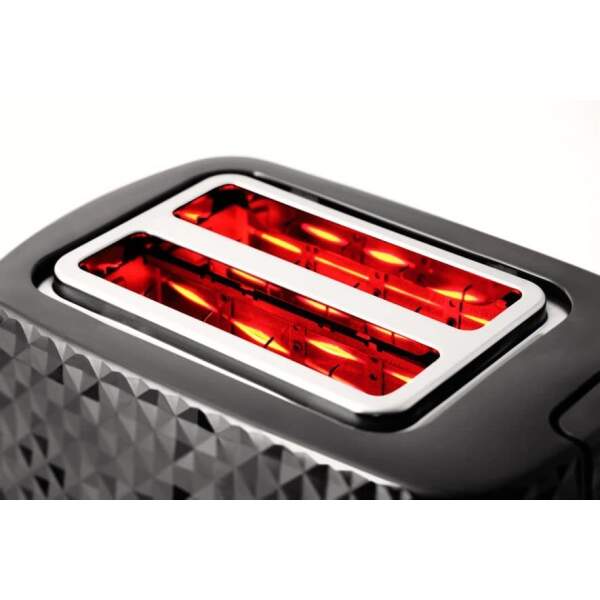 Afbeelding van Toaster Broodrooster Retro - Zwart - Model 2024 - Vintage Geroosterd brood Toaster - met Cool Wall, Ontdooi