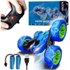Afbeelding van HyperWheels - Bestuurbare Auto voor Jongens - Speelgoed Stuntauto voor Binnen of Buiten - Blauw met Groen -