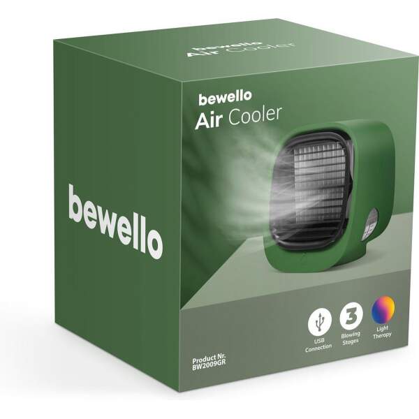 Afbeelding van Bewello® - Mini Ventilator voor Bureau - USB Ventilator met Luchtkoeler - Kleine Tafelventilator Airco -