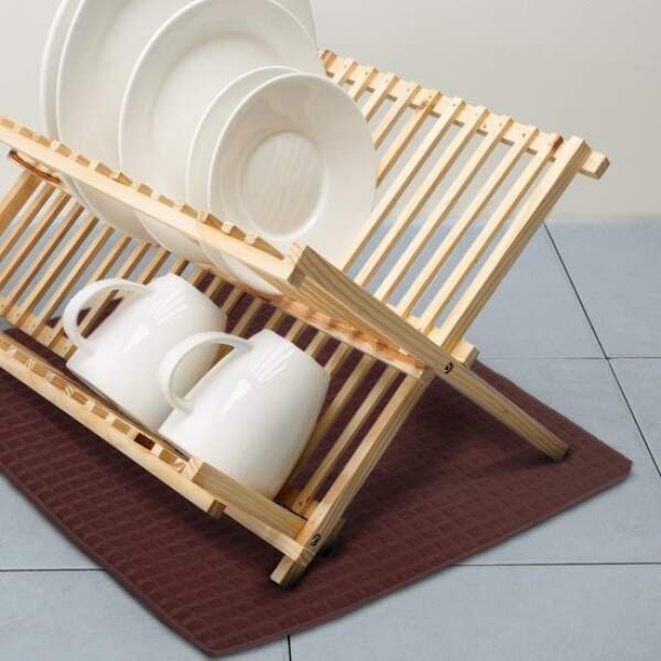 Afbeelding van Afdruipmat Afwas - Bruin - Microvezel - 38x51CM - Droogmat Vaat - Afdruip Mat - BPK - 36b3 a9a1 4290 b24e