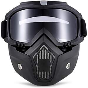 Afbeelding van Motor Masker - Ski Bril - Scooter - Helm - Snowboardbril - Airsoft Masker - Multifunctioneel - Zwart - 3746