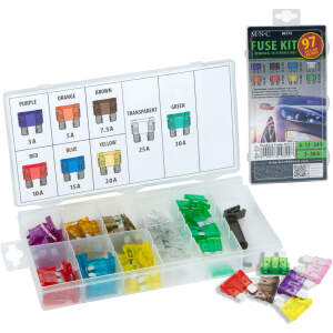 Afbeelding van MNC - Premium Zekeringen - Autozekeringen / Motor Zekering - 97 stuks - 6V/12V/24V - 3, 5, 7.5, 10, 15, 20,