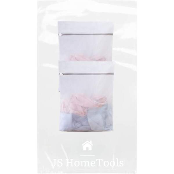 Afbeelding van JS HomeTools Waszakken - 40x30 - Set van 2 stuks - Wasnet - Met Rits - Wasnetje Wasmachine - Wasgoed -