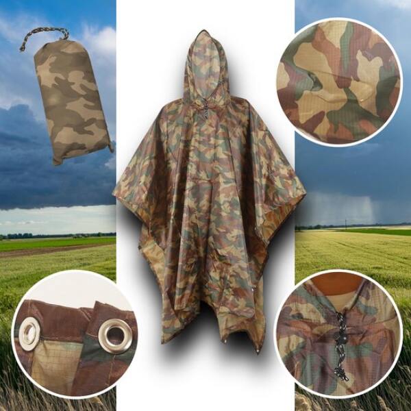 Afbeelding van Regenponcho / Fietsponcho Herbruikbaar voor Volwassenen ( Dames en Heren ) - 200x110cm - 100% Ripstop