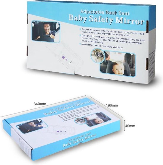 Afbeelding van Achterbank spiegel voor Baby & Kind - Auto Accessoires - Shatterproof - Zwarte A3 Verstelbare Monitor -