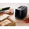 Afbeelding van Toaster Broodrooster Retro - Zwart - Model 2024 - Vintage Geroosterd brood Toaster - met Cool Wall, Ontdooi