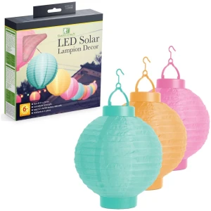 Afbeelding van Garden of Eden - Set van 3 - Stoffen Solar LED Tuinverlichting / Sfeerverlichting voor Buiten -