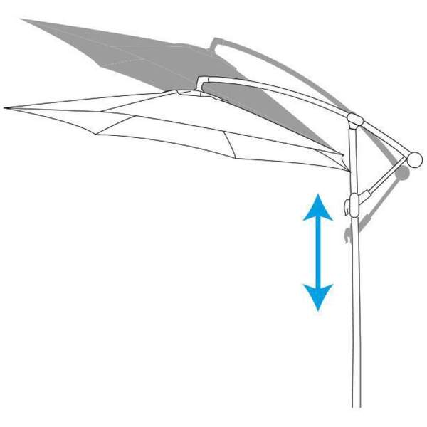 Afbeelding van Lifetime Garden Zweefparasol met Voet - Zwevende Parasol Kantelbaar - ⌀300 x 300 cm - Balkonparasol met