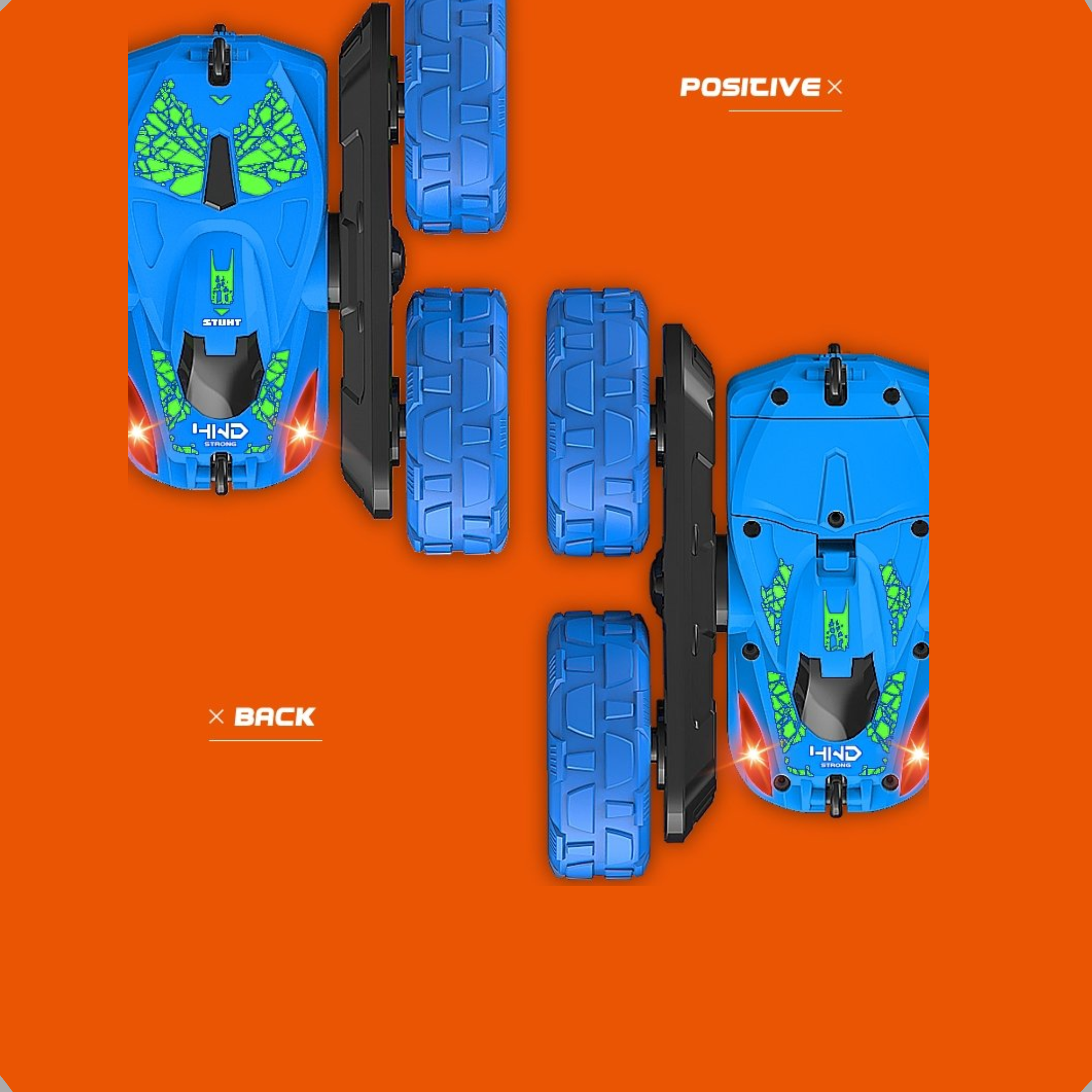 Afbeelding van HyperWheels - Bestuurbare Auto voor Jongens - Speelgoed Stuntauto voor Binnen of Buiten - Blauw met Groen -