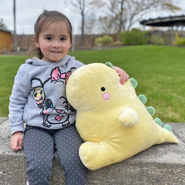 Afbeelding van Kussen Dinosaurus Knuffel - Dino Squish Plushie Kinderkussen - Kind Knuffelkussen Zachte Plush - 40cm - Geel