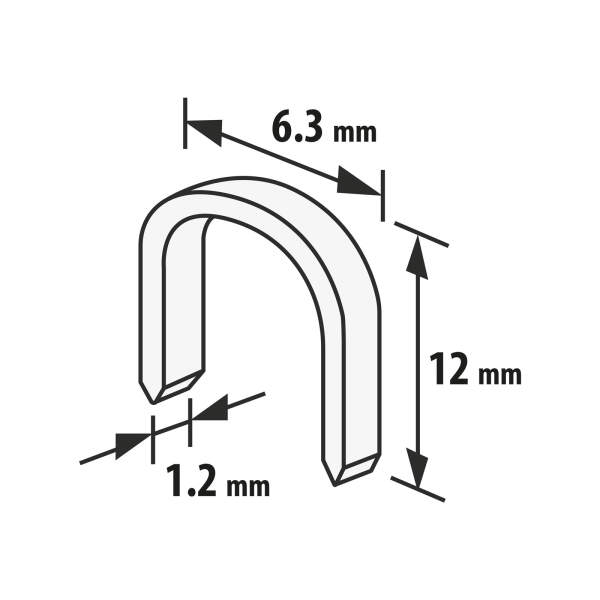 Afbeelding van Handy - Nietjes voor Nietpistool / Tacker -1,2 x 6,3 x 12 mm - 1000 stuks - o.a. voor Handy Nietpistool - BPK