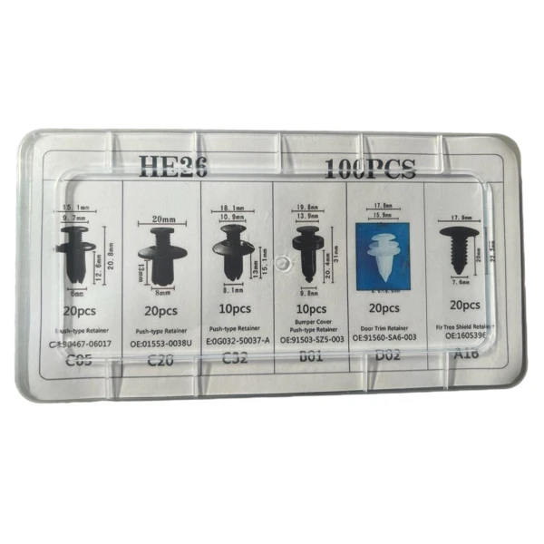 Afbeelding van Plastic Clips Popnagel - 100 stuks - Motor Kuip Clips - Auto Interieur Montage Clipjes - Trim Paneel -