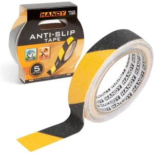 Afbeelding van Handy - Anti Slip Strip Waarschuwingstape Zelfklevend - 5M x 2,5 CM - Zwart/Geel Antislip tape voor Trap,