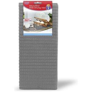 Afbeelding van Afdruipmat Afwas - Grijs Antraciet - Microvezel - 38x51CM - Droogmat Vaat - Afdruip Mat - BPK - 4458 c508