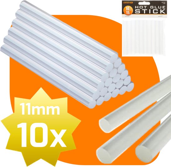 Afbeelding van Handy - Lijmpistool Vullingen - Lijmpatronen 11MM Rond - 100MM Lang - Lijm Patronen voor Lijmpistool O.A.