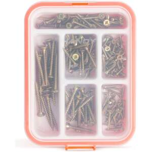 Afbeelding van Handy - Schroeven Assortimentsdoos - Spaanplaatschroeven - 3,5x20mm / 3,5x25mm / 4x25mm / 4x30mm / 5x40mm /