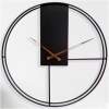 Afbeelding van HSXL - 60cm Grote Stille Wandklok Landelijk en Industrieel uit Zwart Metaal met Houten Wijzers - Groot - 60