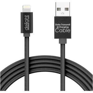 Afbeelding van iPhone Lightning Kabel 1 Meter - Oplaadkabel USB Zwart - met LED verlichting - Nylon Kabel - 4cd7 dbdd 4766