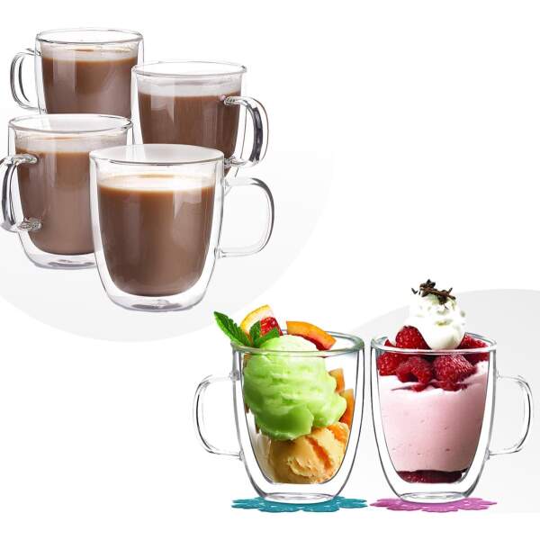 Afbeelding van Vog&Arths - Dubbelwandige Glazen - Theeglazen - 350 ml - 2 stuks - Latte Macchiato / Cappucino Glazen -