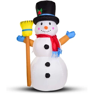 Afbeelding van Kerstverlichting Buiten op Netstroom - Opblaasbare Sneeuwpop met RGB LED verlichting - 120cm - IP44