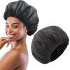 Afbeelding van 3 in 1 Douchemuts Dames - Haarhanddoek Microvezel, Slaapmuts Satijn en Douchemuts in 1 - Hoofdhanddoek