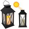 Afbeelding van Landelijke Tuin Lantaarn met LED Kaars Solar - Windlicht op Zonne-Energie - Tafellamp voor Buiten met