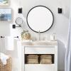 Afbeelding van HSXL - Spiegels - Luxe Ronde Spiegel Zwart - 60 cm Groot - Grote Wandspiegel 60cm Rond met Zwarte Rand -