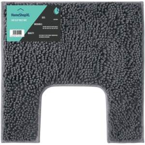 Afbeelding van WC mat - 50x50cm - Donker Grijs Antraciet - Antislip Toiletmat Douchemat Badkamermat of WC mat - 5500 78b6
