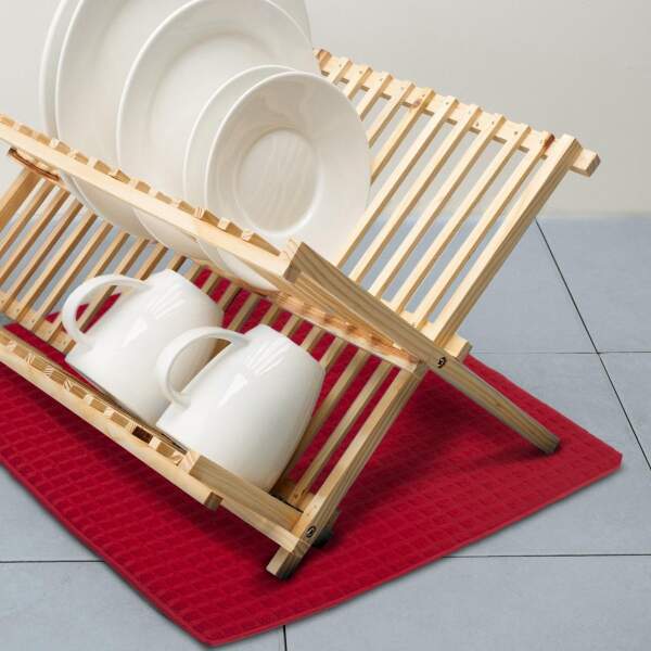 Afbeelding van Afdruipmat Afwas - Rood - Microvezel - 38x51CM - Droogmat Vaat - Afdruip Mat - BPK - 57b8 1ef3 4d51 be8a