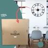 Afbeelding van HSXL - 60cm Grote Stille Wandklok Landelijk en Industrieel uit Zwart en Goud Metaal - Groot - 60 cm - Metalen