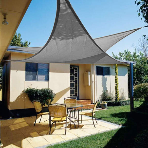 Afbeelding van Garden of Eden - Schaduwdoek Driehoek - 3x3x3m - Stevig Doek 160g/m² - Grijs - UV bestendig - Zonnescherm