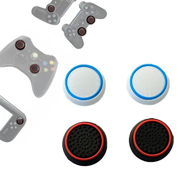 Afbeelding van Thumb Grips - 4 stuks - 2 paar Duimgrips - Wit & Zwart - Passend maar niet gemaakt door Nintendo Switch,