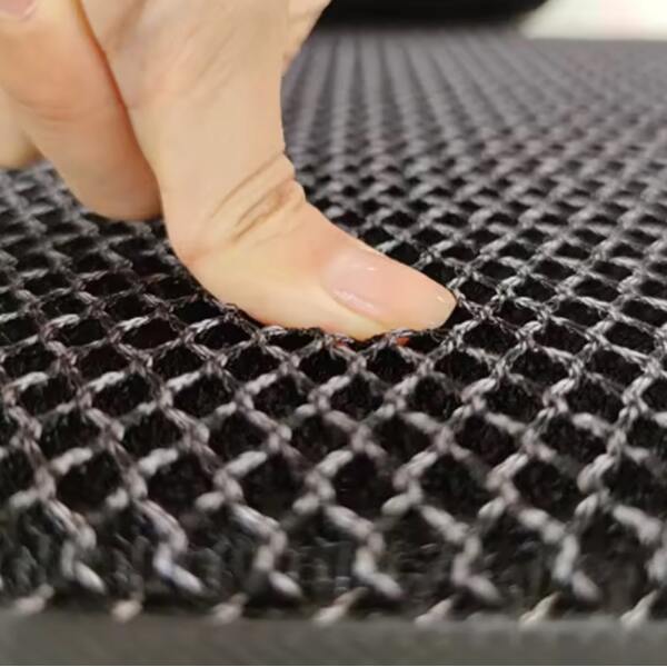 Afbeelding van 3D Mesh Deurmat Anti-Slip voor binnen - 90x60cm - Rubber/Stof - Zwart - Droogloopmat Antislip - 5c2a 0936