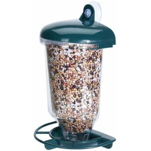 Afbeelding van Vogel Voedersilo - Vogelvoerhouder met Zuignap - 14 x 10 x 22.5 cm - Vogelhuisje - Raam Huisje - Met