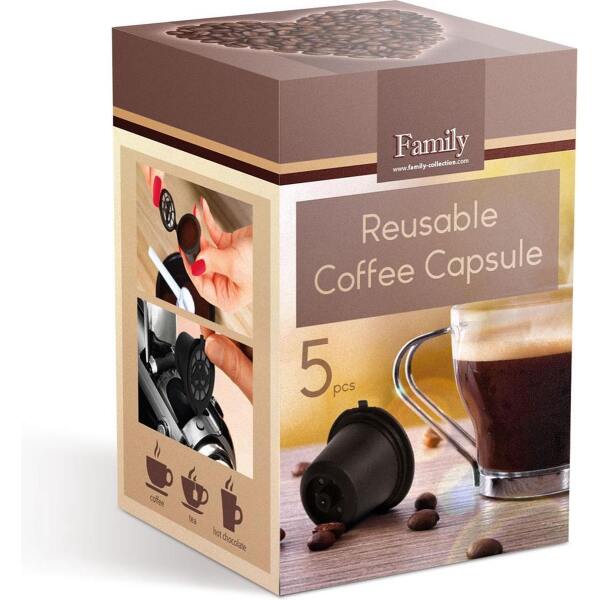 Afbeelding van 5x Herbruikbare Nespresso Koffie Cup - Milieuvriendelijk - Duurzaam - Koffie Cups Capsules - Navulbare