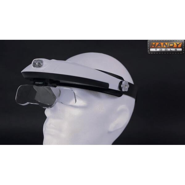 Afbeelding van Vergrootglas Bril - Loepbril met LED verlichting - met 5 lenzen - Loeplamp Hoofdband - voor Diamond Painting,